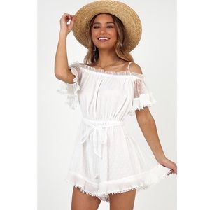 White Polka Dot Playsuit